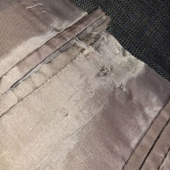 Hart Schaffner Marx Gray Plaid Blazer Jacket 42R, Windowpane Coat, Suit Coat - Picture 7 of 13